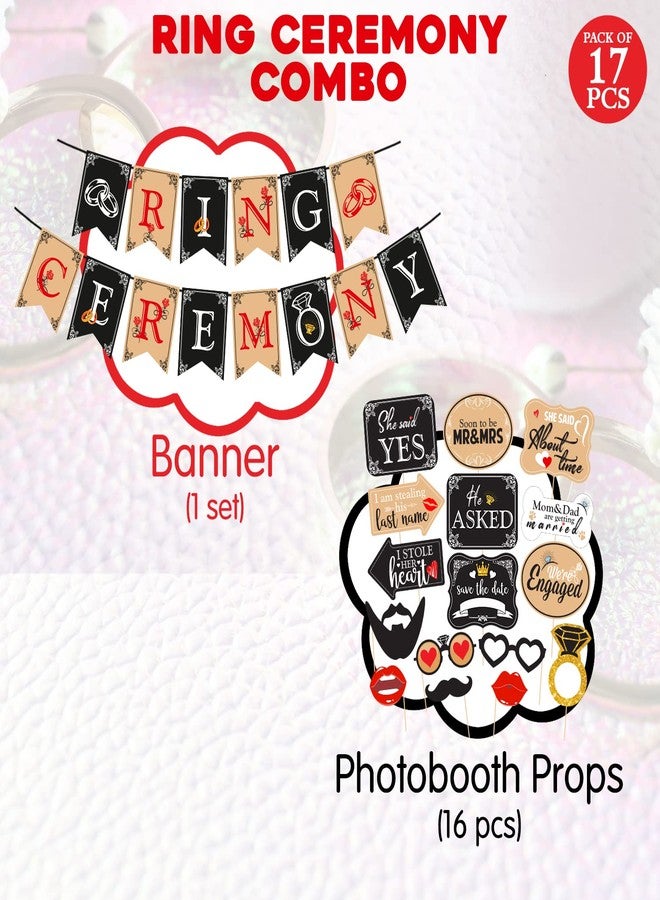 Zyozique 17 Pcs Ring Ceremony Decoration kit Bridal Shower Decorations for Wedding Engagement Theme Party Decorations Included Paper Banner and Photo Booth Props - Image 2